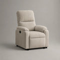 Elektrischer Relaxsessel mit Liegefunktion, Polyesterbezug, Creme, 94 × 98 × 106 cm
